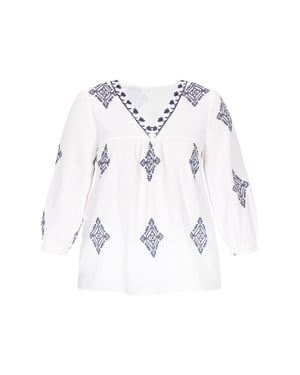 usha Bluse in großen Größen Frauen Weiß