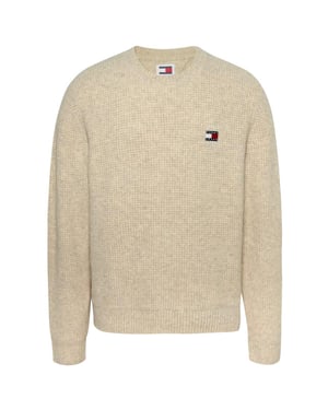 Herrenpulli der Marke Tommy Jeans. Die Pullover von Tommy Jeans sind aus Bio-Baumwolle und Polyester hergestellt und haben eine normale Passform. Die weiche Baumwolle sorgt für hohen Tragekomfort.  Marke: Tommy JeansModellname: Waffle SweaterKategorie: HerrenpulloverMaterialien: Bio-Baumwolle, PolyesterFarbe: beige