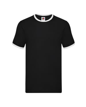 Fruit of the Loom - "Ringer 160" T-Shirt für Herren (Schwarz/Weiß)