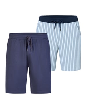 Phil & Co. Berlin Herren Pyjamashorts Cozy Classics 2-Pack Schlafshorts, Pyjama Shorts,