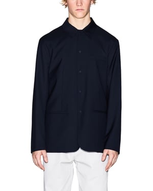 Marineblauer Blazer mit Knopfverschluss