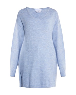 usha Strickpullover Damen blau melange