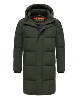 Stone Harbour Herren Steppmantel Hadrieen mit Fleecefutter & Kapuze