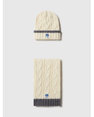 North Sails Accessoire-Geschenkset Zopfmuster-Mütze und Schal
