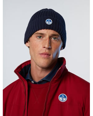 North Sails Beanie Gerippter Strick mit Fleecefutter