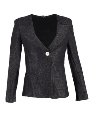 Giorgio Armani Ein-Knopf-Blazer aus schwarzem Polyamid