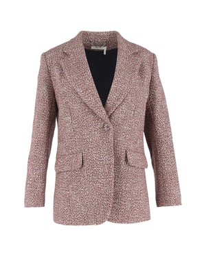 Chloé Einreihiger Tweed-Blazer mit Taschen aus mehrfarbiger Wolle