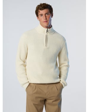North Sails Pullover Fisherman's Rib mit halbem Reißverschluss