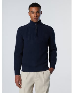North Sails Pullover Fisherman's Rib mit halbem Reißverschluss