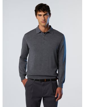 North Sails Pullover Poloshirt aus Merinowolle