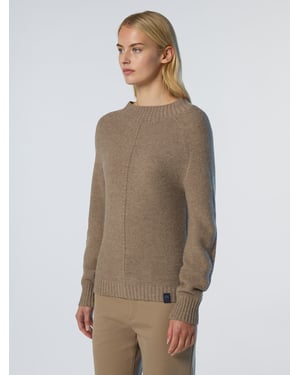 North Sails Pullover mit Stehkragen und Sattelschulter - Taupe