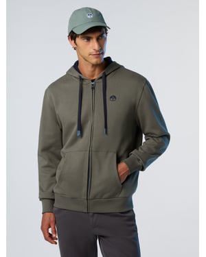North Sails Kapuzenpullover Durchgehender Reißverschluss mit gesticktem Logo