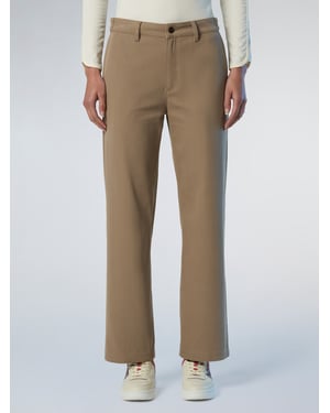 North Sails Twill-Hose mit weitem Bein - Braun/Grün