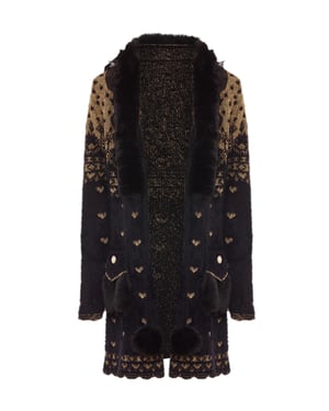 Faina Strickjacke Damen schwarz/gold