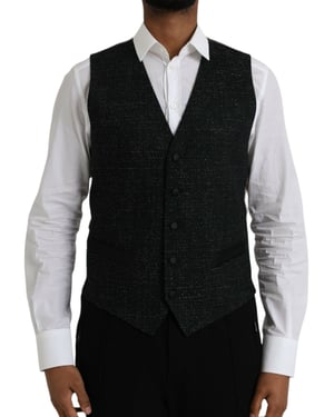 Schwarzes Glitzerwesten im formellen Stil