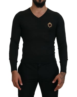 V-Ausschnitt Pullover Heiliges Herz Applikation