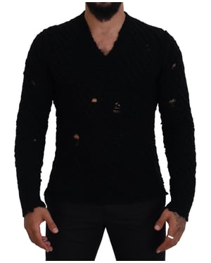 Abgetragenes V-Ausschnitt-Pullover