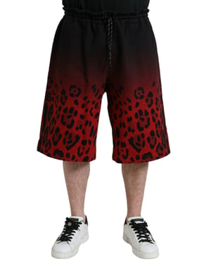 Gradient-Leopardenmuster-Sweatshorts