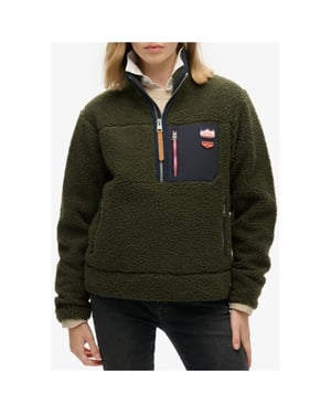Sherpa Pullover Mit Halbzip und Tasche