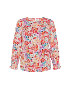 usha Bluse Frauen mehrfarbig rot