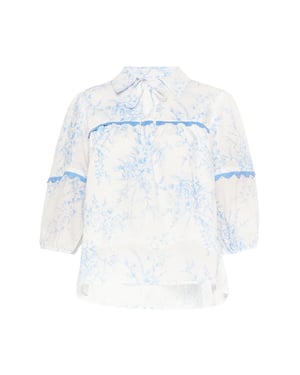 usha Bluse Frauen weiß blau