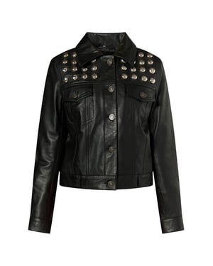 Faina Lederjacke Damen schwarz