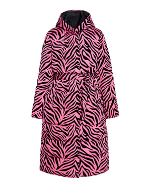 Faina Langer Steppmantel mit Zebramuster - Rosa