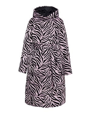 Faina Langer Steppmantel Damen Lila Zebra