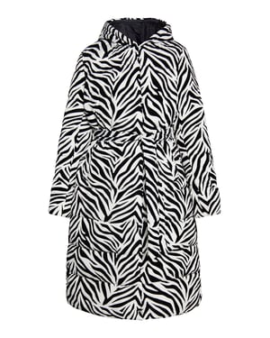 Faina Langer Steppmantel Damen Weiss Zebra