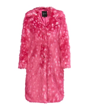 Faina Mantel aus Kunstfell Damen rosa weiss