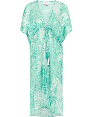IZIA Kimono Damen Grün Weiss