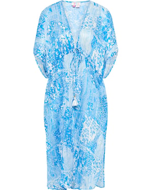 IZIA Kimono Damen blau weiss