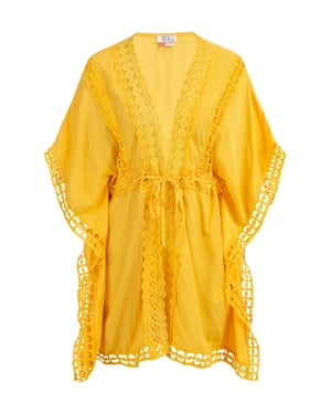 IZIA Kimono mit Lochspitze Damen gelb