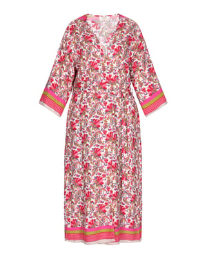 usha Kimono Frauen rot mehrfarbig