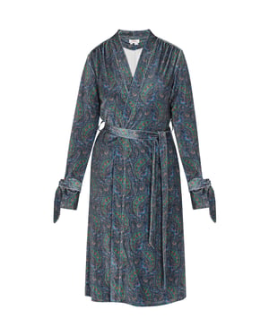 usha Kimono Frauen blau mehrfarbig
