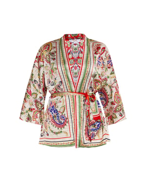 usha Kimono Damen Orange Mehrfarbig