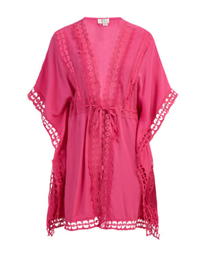 IZIA Kimono mit Lochspitze Damen Rosa