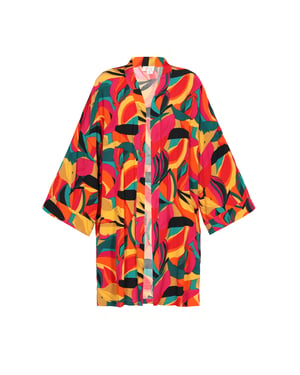 IZIA Kimono Frauen gelb mehrfarbig