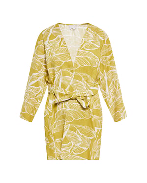 usha Kimono Damen Gelb Wollweiss