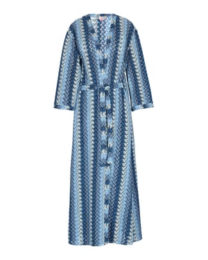 IZIA Kimono Damen Blau Mehrfarbig
