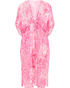 IZIA Kimono Damen rosa weiss