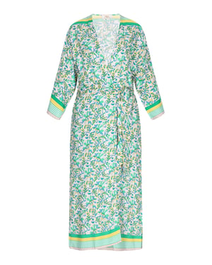 usha Kimono Frauen grün mehrfarbig