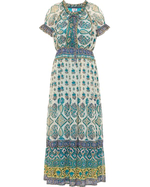 usha Maxikleid mit Allover-Print Damen Blau Mehrfarbig