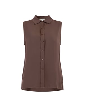 RISA Blusentop Damen dunkelbraun