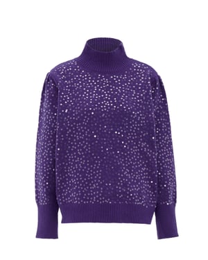 Faina Strickpullover mit Pailletten Damen lila