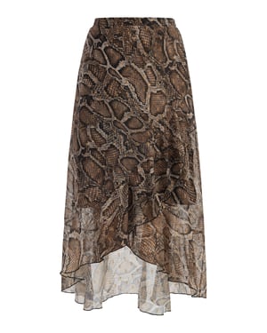 Faina Midirock Damen beige schlange