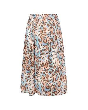 Faina Rock mit Leoprint Damen Beige Mehrfarbig