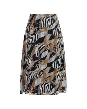Faina Midirock mit Allover-Print Damen Schwarz Mehrfarbig