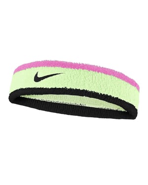 Nike - Stirnband, Blockfarben (Volt Farbe/Pink/Schwarz)