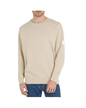 Calvin Klein - "Natural Structure" Sweatshirt Rundhalsausschnitt für Herren (Beige)